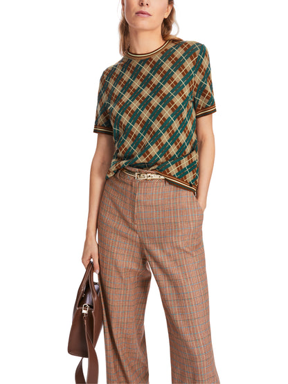 SCOTTISH ARGYLE CHECK KNITTED TOP