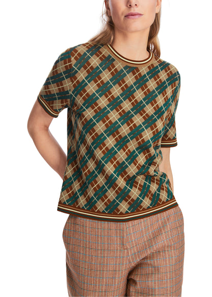 SCOTTISH ARGYLE CHECK KNITTED TOP