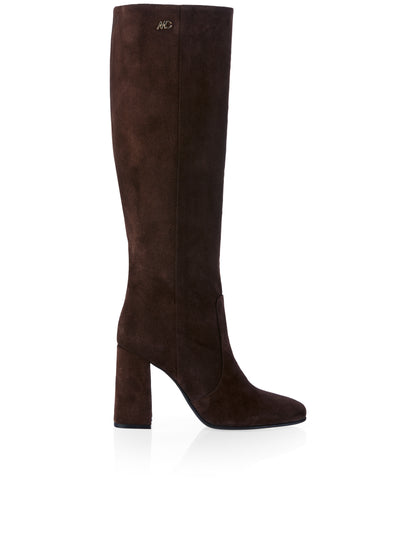 SLIP ON SUEDE CHOCOLATE BROWN BOOTS