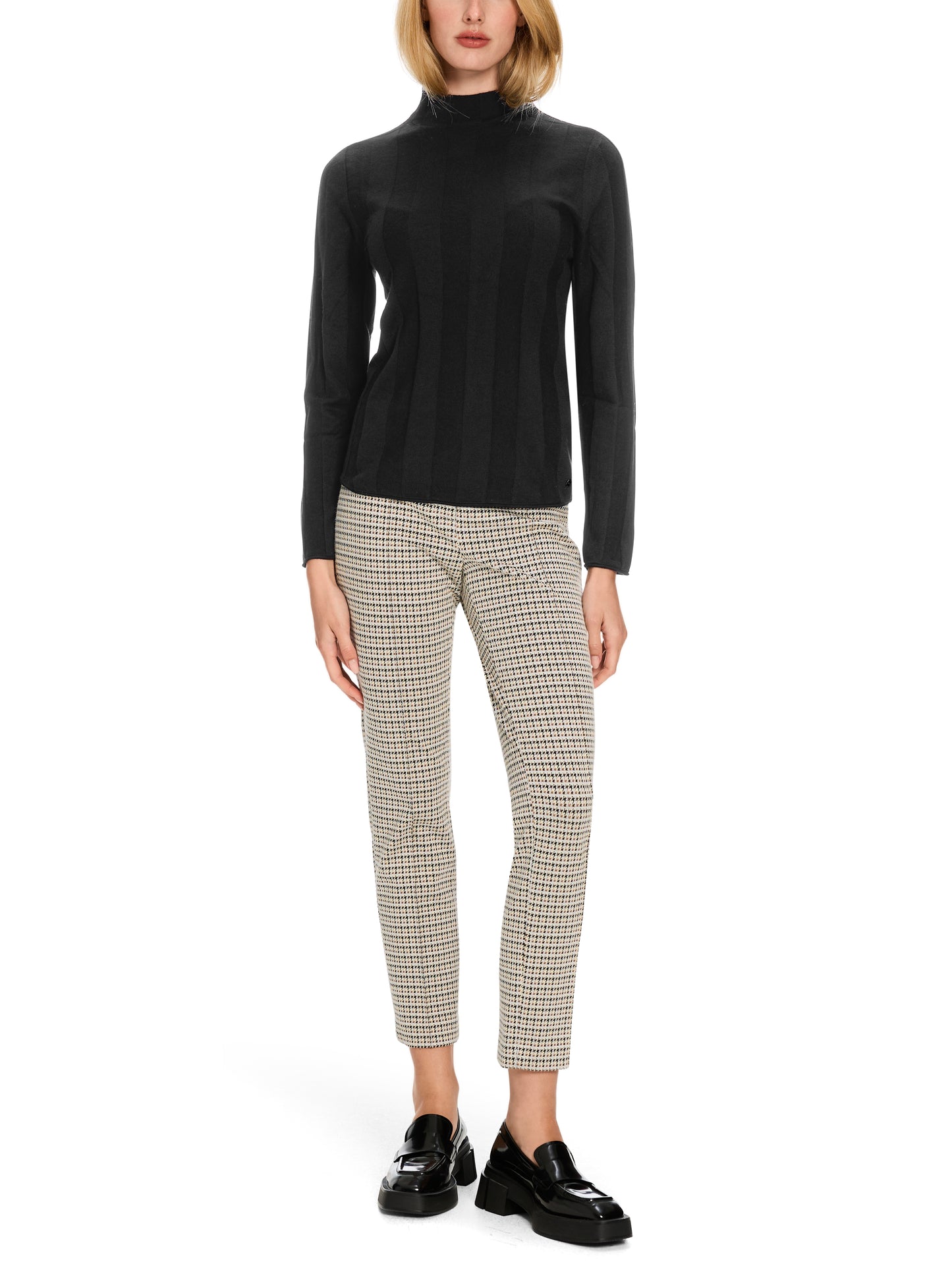 TURTLENECK JUMPER W TEXTURED STRIPE