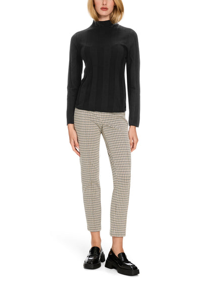 TURTLENECK JUMPER W TEXTURED STRIPE