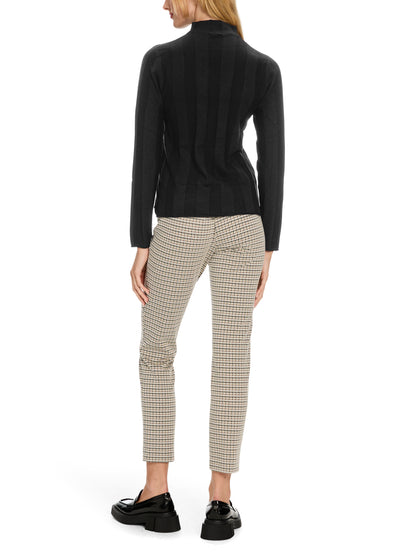 TURTLENECK JUMPER W TEXTURED STRIPE