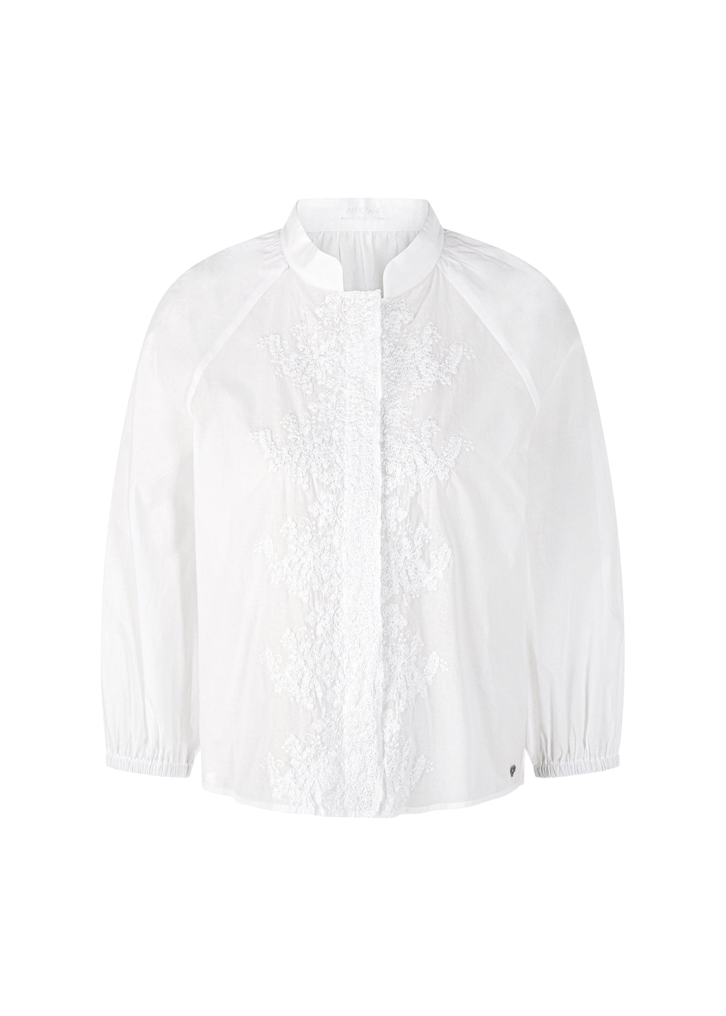 White lace blouse on a white background