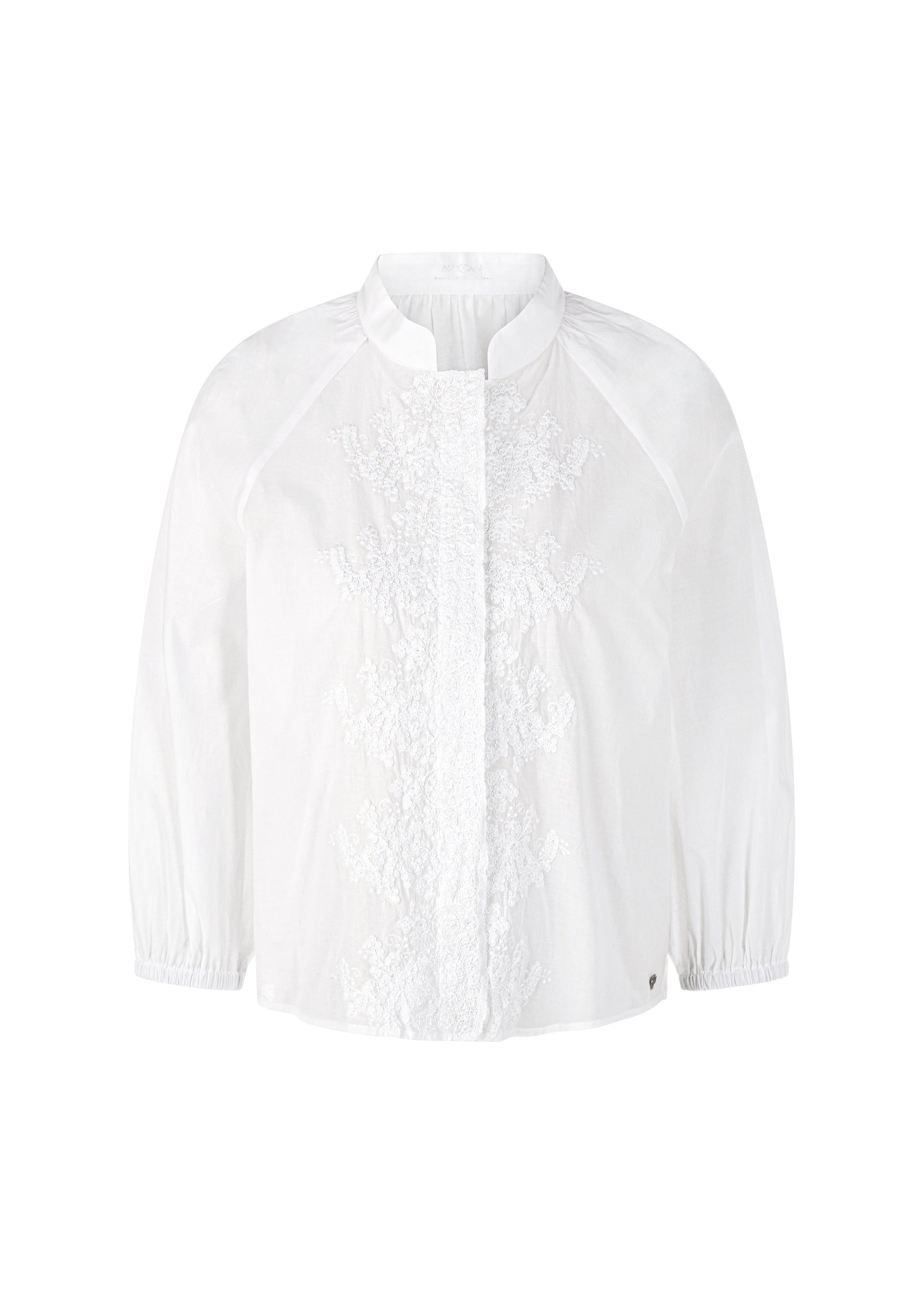 White lace blouse on a white background