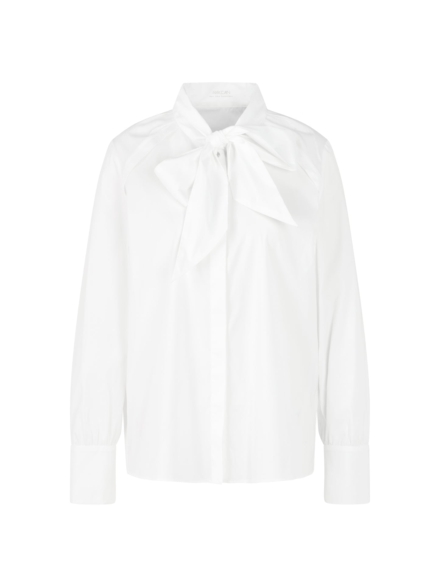 WHITE COTTON BLOUSE W LARGE BOW