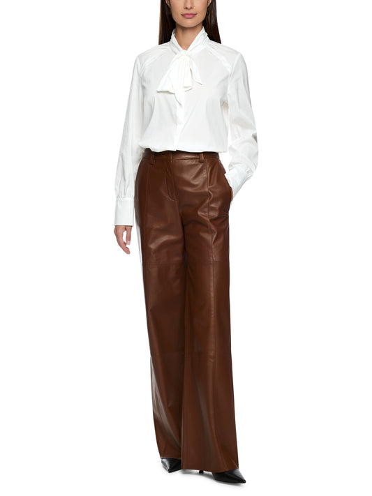 WHITE COTTON BLOUSE W LARGE BOW