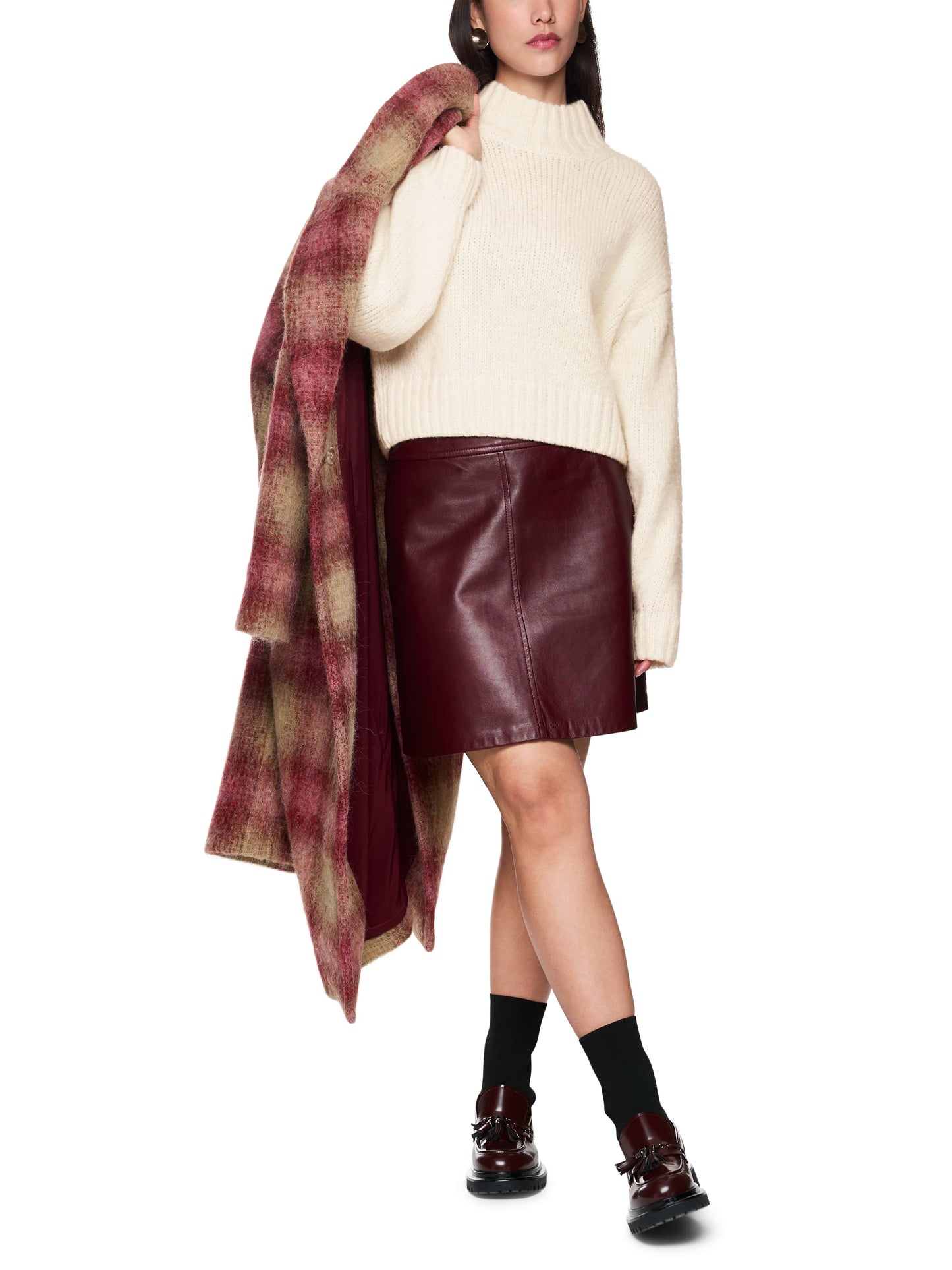 STAND UP COLLAR WOOL & ALPACA SWEATER