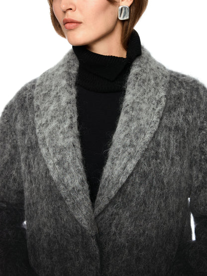 OMBRE ALPACA BLEND COAT W FRINGE