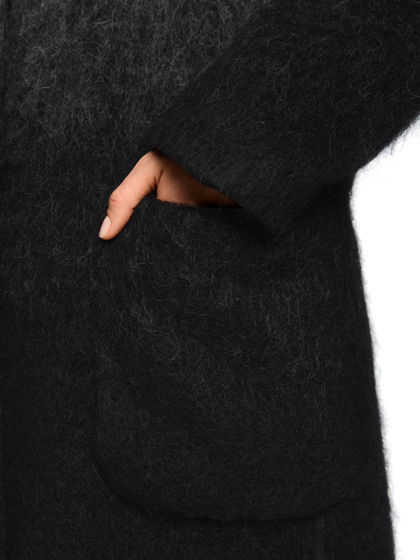 OMBRE ALPACA BLEND COAT W FRINGE