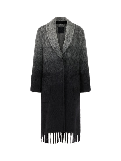 OMBRE ALPACA BLEND COAT W FRINGE