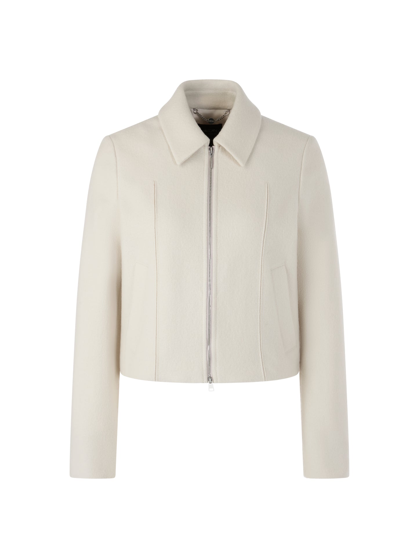 WOOL JACKET W ZIP SMOKE
