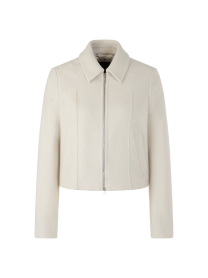 WOOL JACKET W ZIP SMOKE