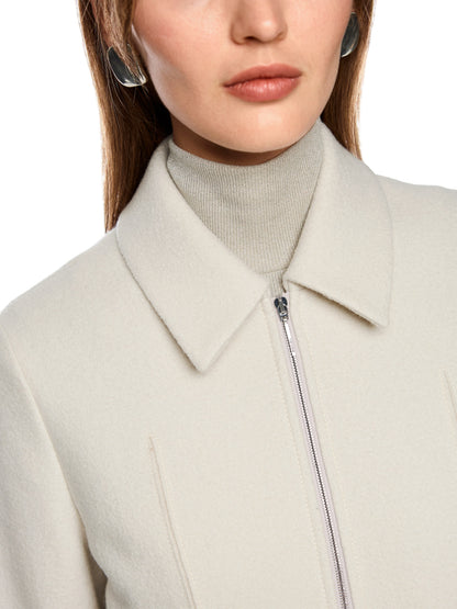 WOOL JACKET W ZIP SMOKE