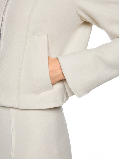 WOOL JACKET W ZIP SMOKE