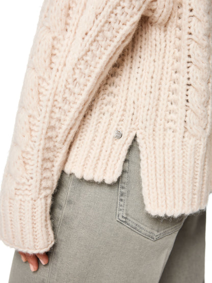 INTRICATE CABLE KNIT JUMPER  SMOKE