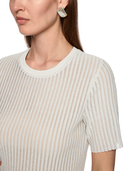 CREWNECK S/SLEEVE KNITTED T-SHIRT SMOKE