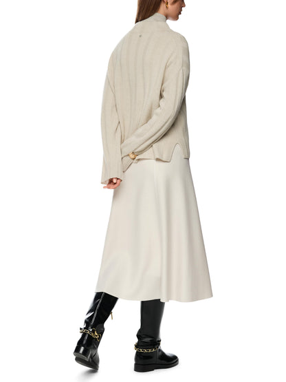 MIDI LENGTH WOOL SKIRT SMOKE