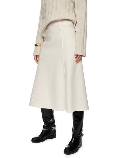 MIDI LENGTH WOOL SKIRT SMOKE