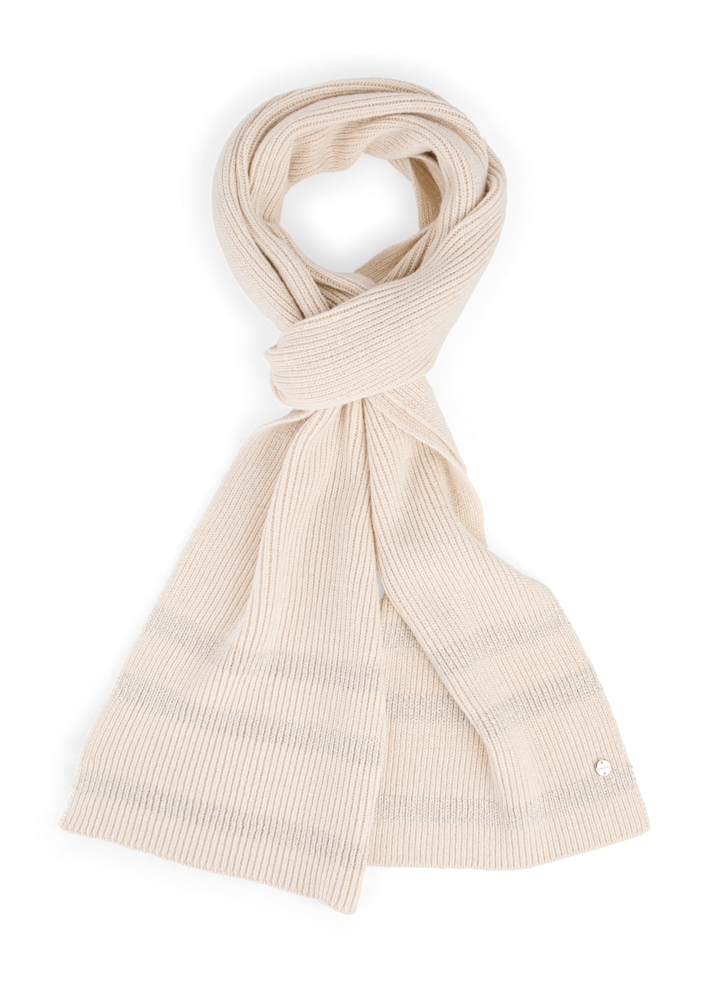 Beige scarf on a white background