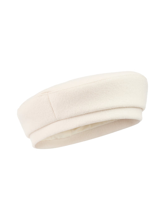 BOILED WOOL BERET HAT SMOKE