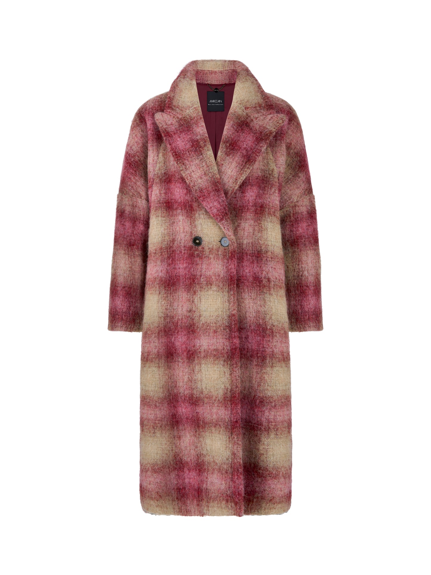 MAROON, PINK & BEIGE SOFT CHECKED COAT