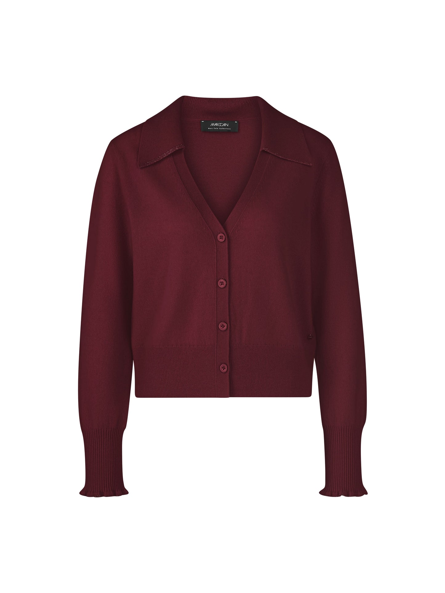 CASHMERE CROPPED CARDIGAN MAROON