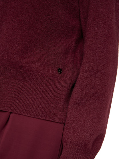 CASHMERE CROPPED CARDIGAN MAROON
