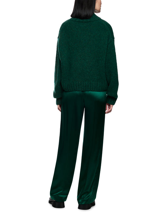 FUNNEL NECK SWEATER DK JADE GREEN