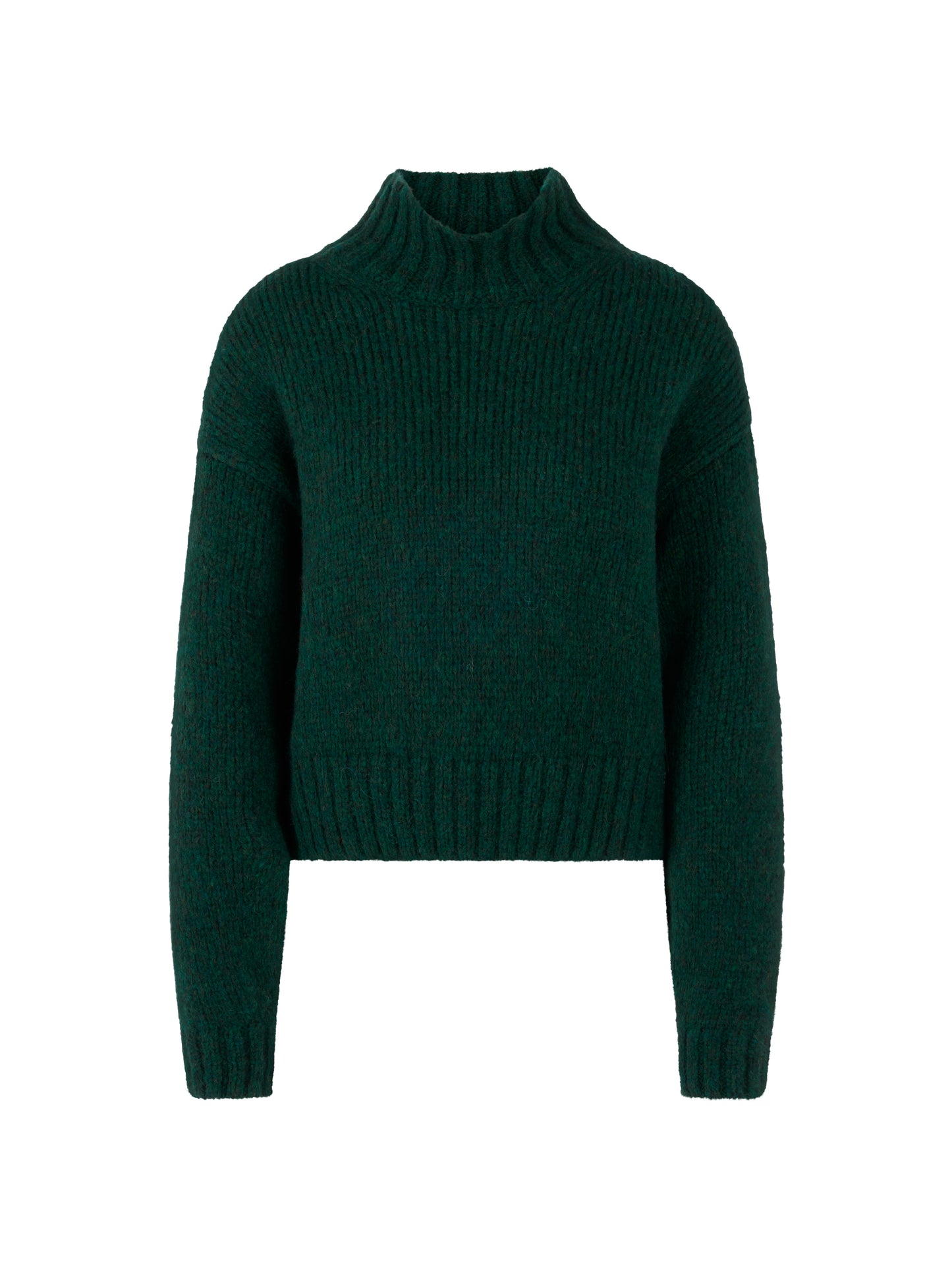 FUNNEL NECK SWEATER DK JADE GREEN