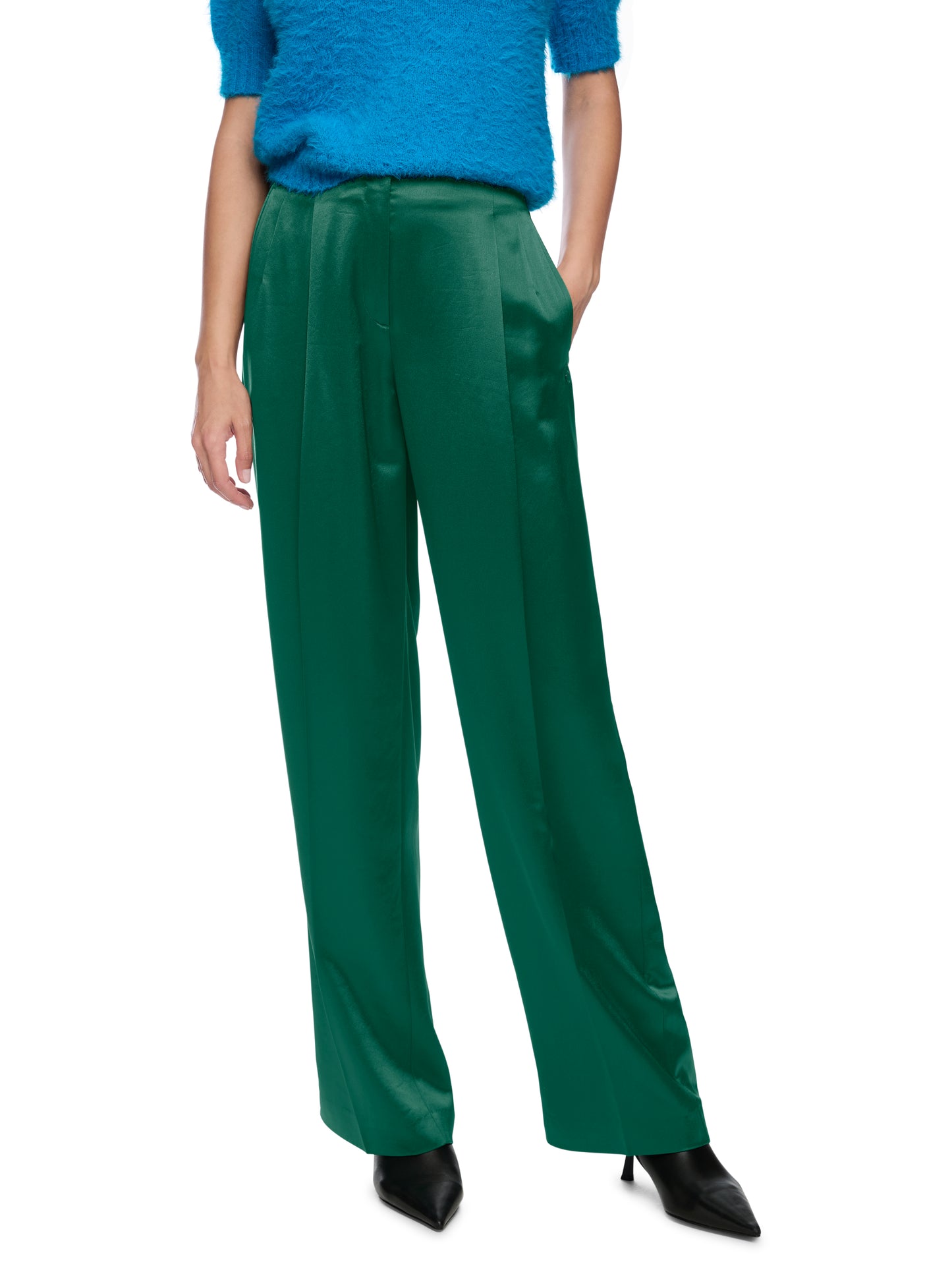 WASCO SATIN WIDE LEG TROUSERS JADE