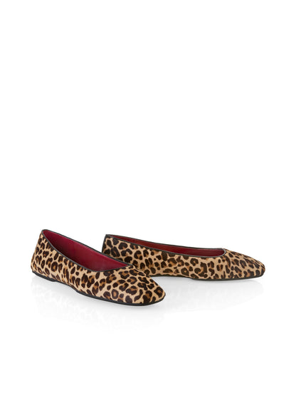 PONY HAIR LEOPARD PRINT BALLERINAS