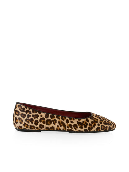 PONY HAIR LEOPARD PRINT BALLERINAS