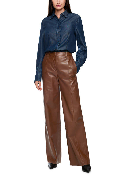 WARRI WIDE LEG LEATHER PANTS