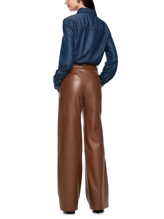 WARRI WIDE LEG LEATHER PANTS
