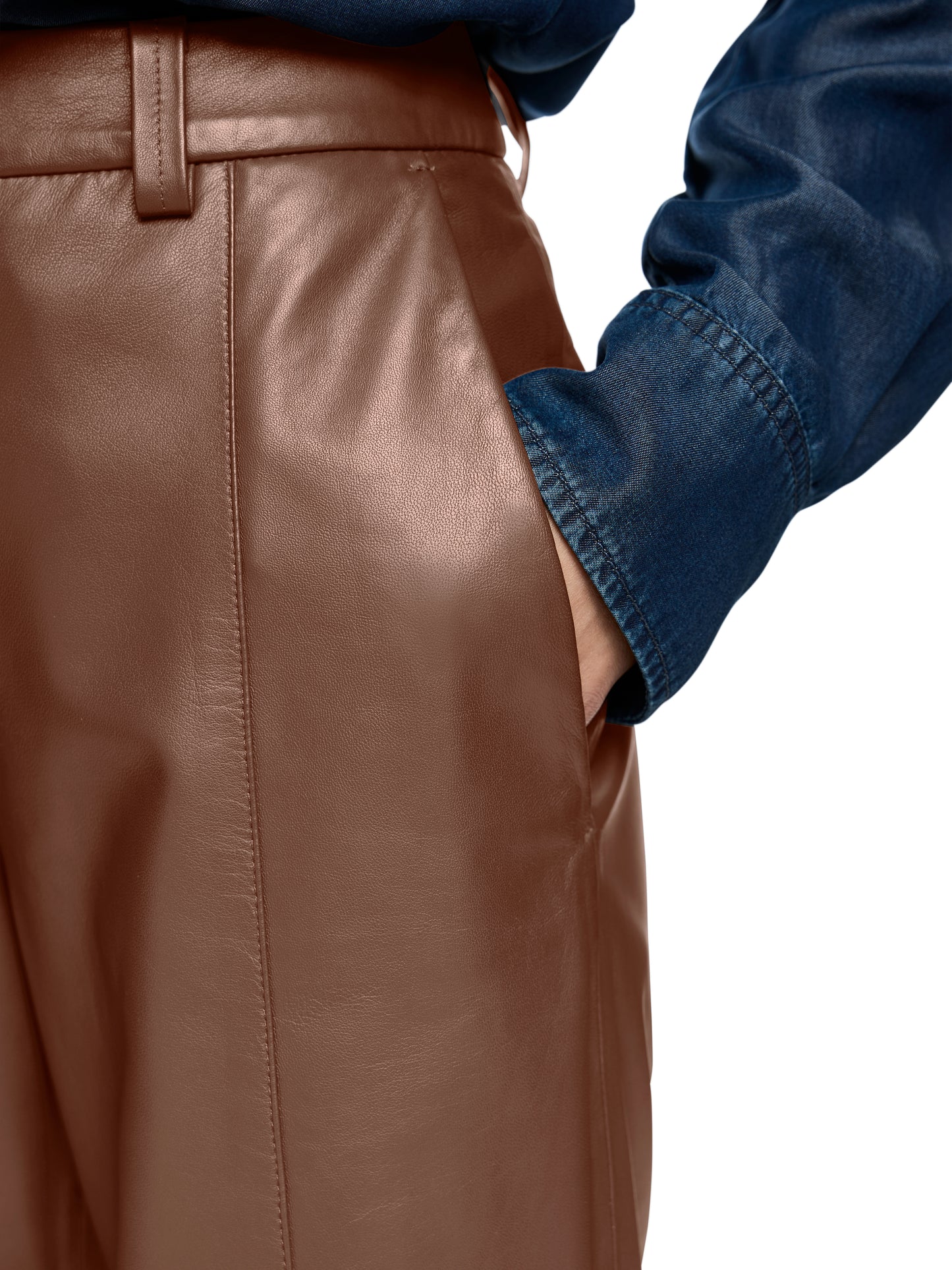 WARRI WIDE LEG LEATHER PANTS