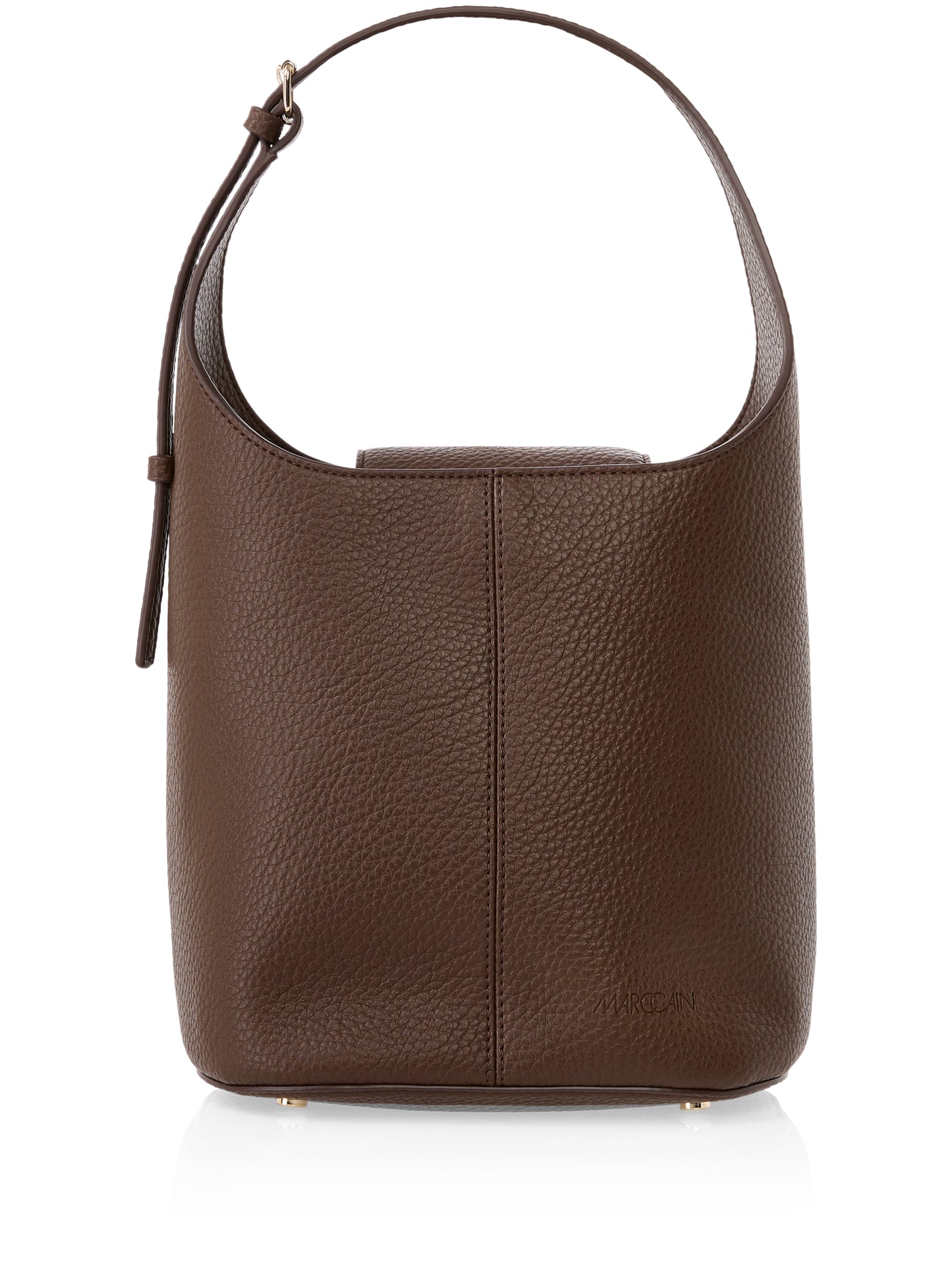 SMALL BUCKET SHAPE BAG | DARK WOOD