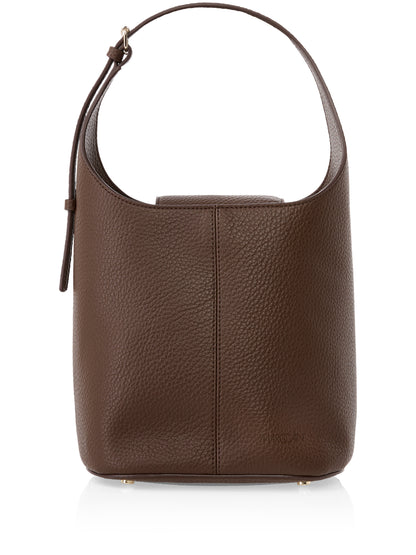 SMALL BUCKET SHAPE BAG | DARK WOOD