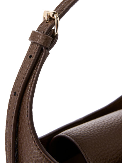 SMALL BUCKET SHAPE BAG | DARK WOOD