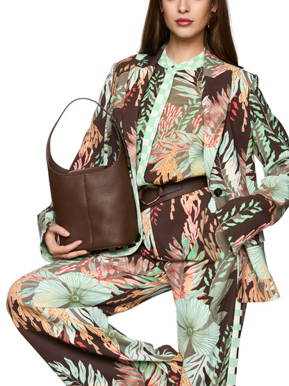 SMALL BUCKET SHAPE BAG | DARK WOOD