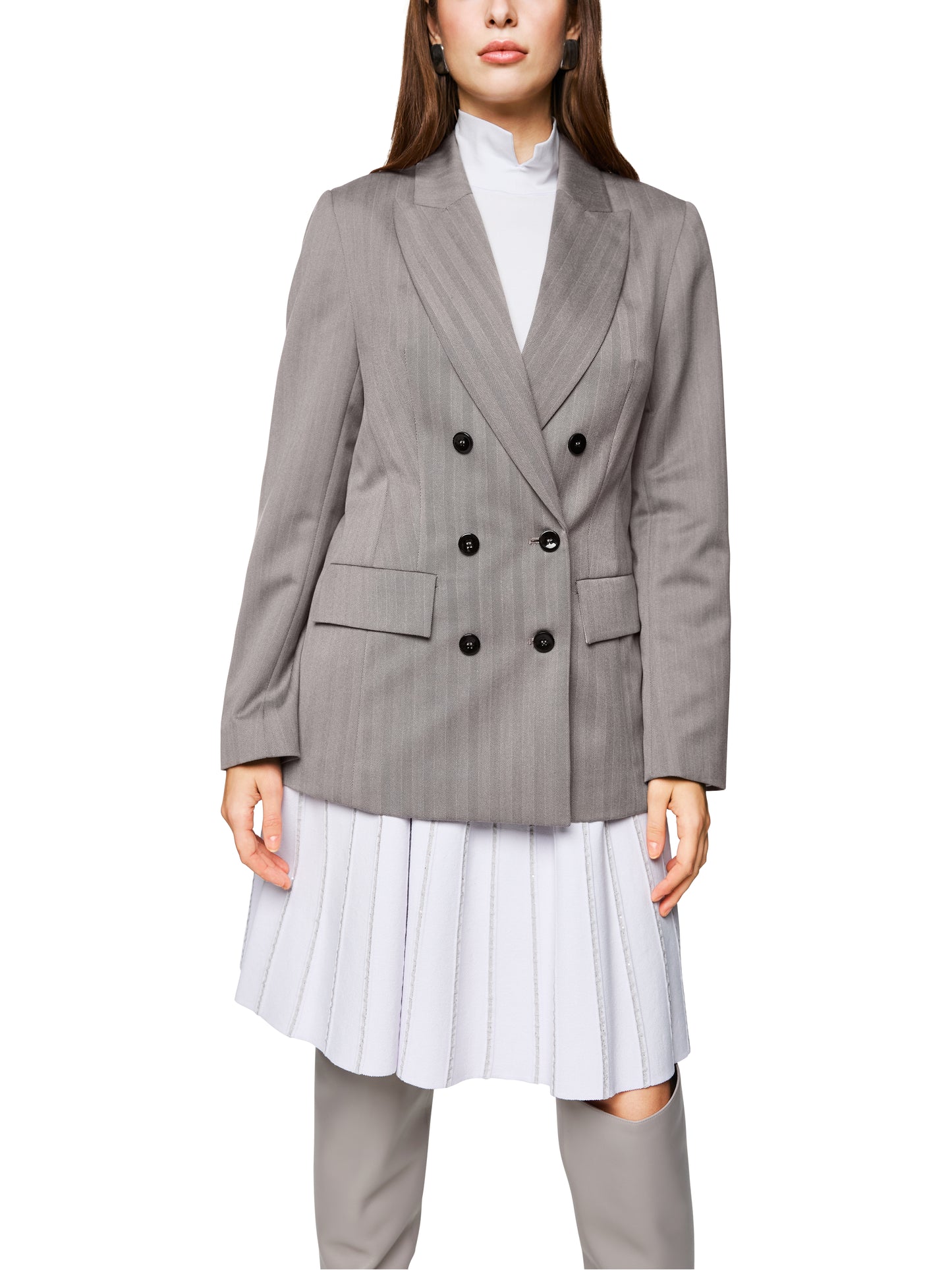 OVERSIZED DOUBLE BREASTED HERRINGBON BLAZER