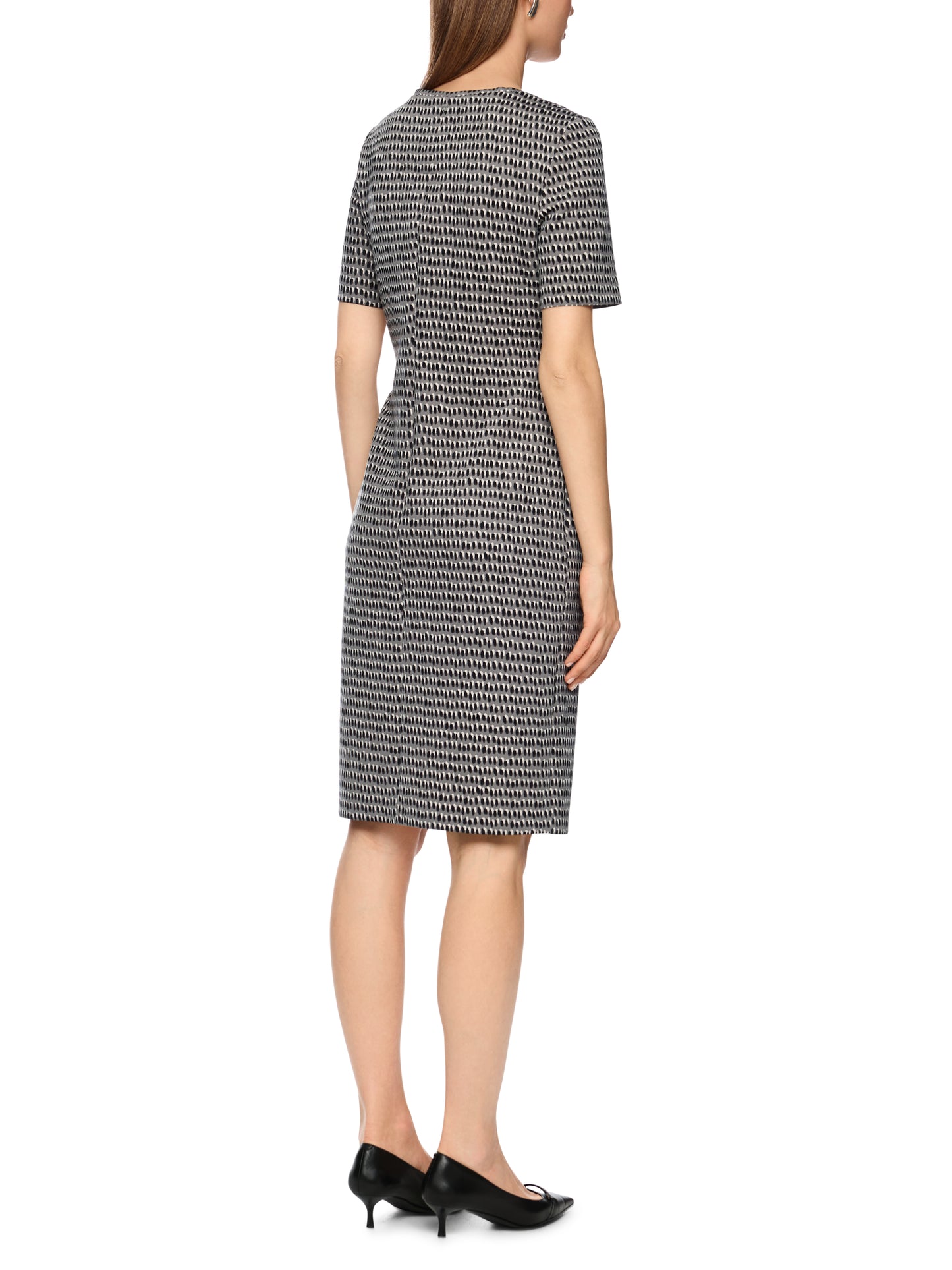 ASYMMETRICAL DRESS W  S/SLEEVES & TWISTED NECKLINE