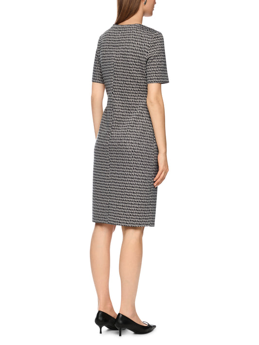 ASYMMETRICAL DRESS W  S/SLEEVES & TWISTED NECKLINE
