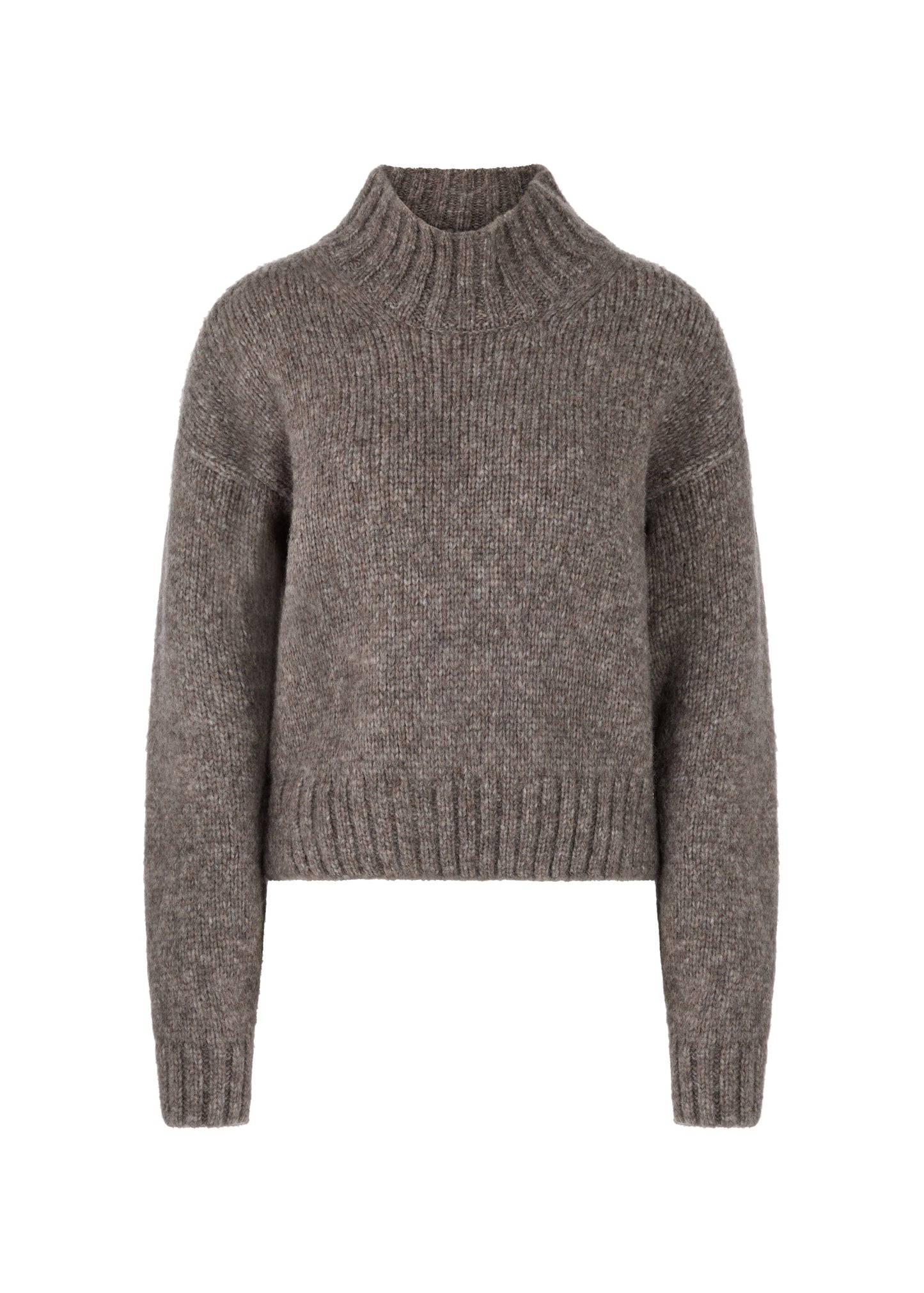 Gray knitted sweater on a white background