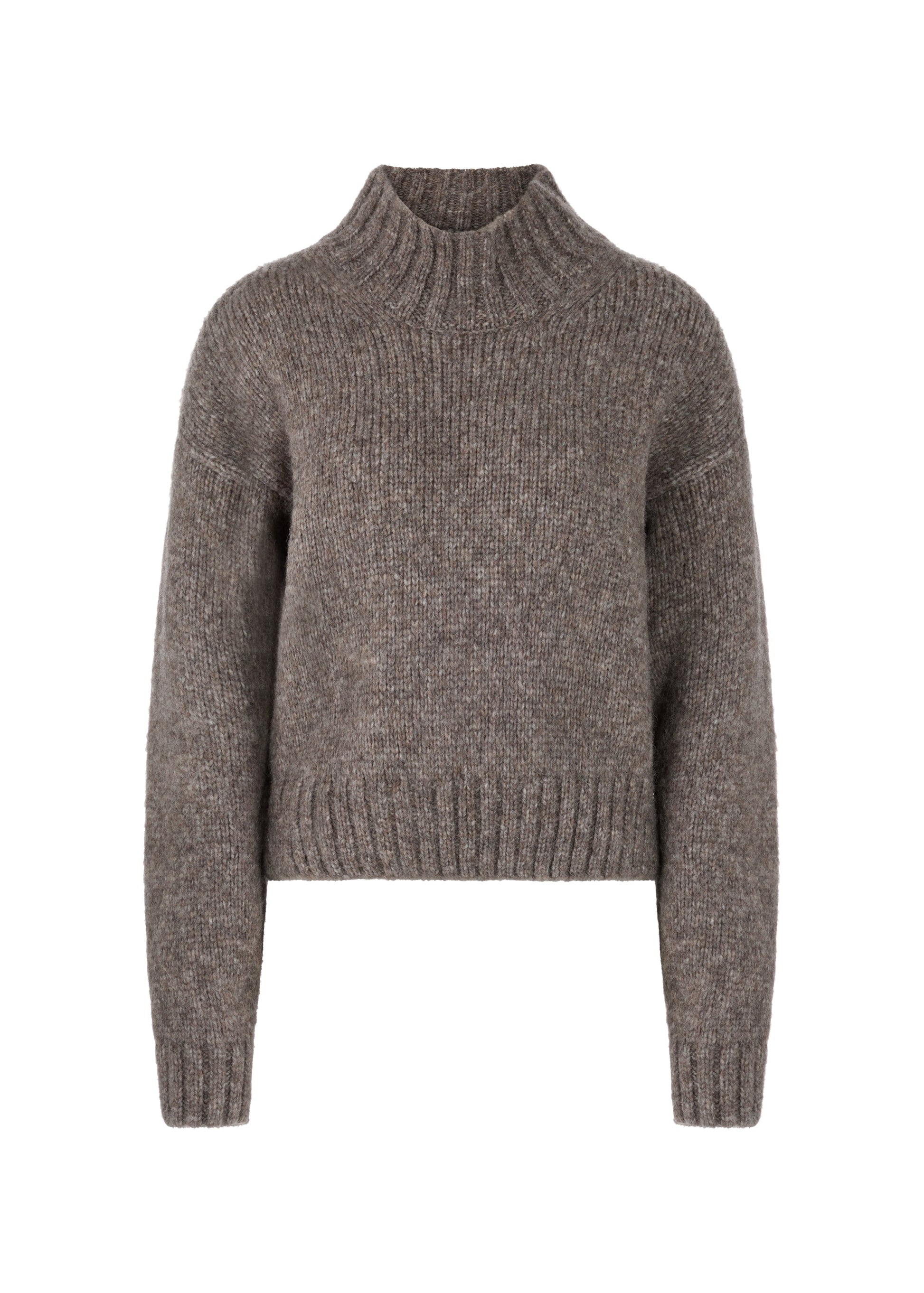 Gray knitted sweater on a white background
