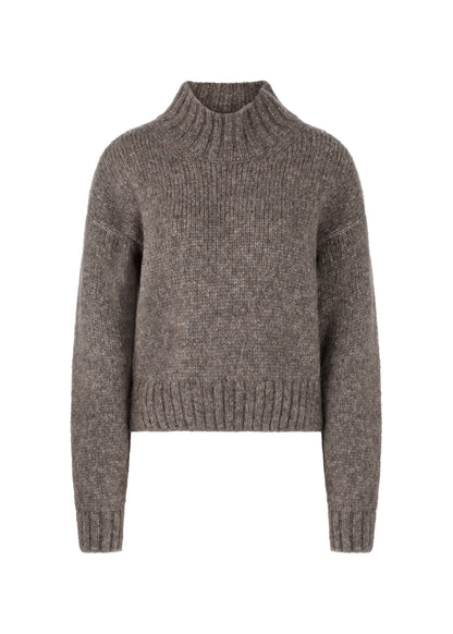 Gray knitted sweater on a white background