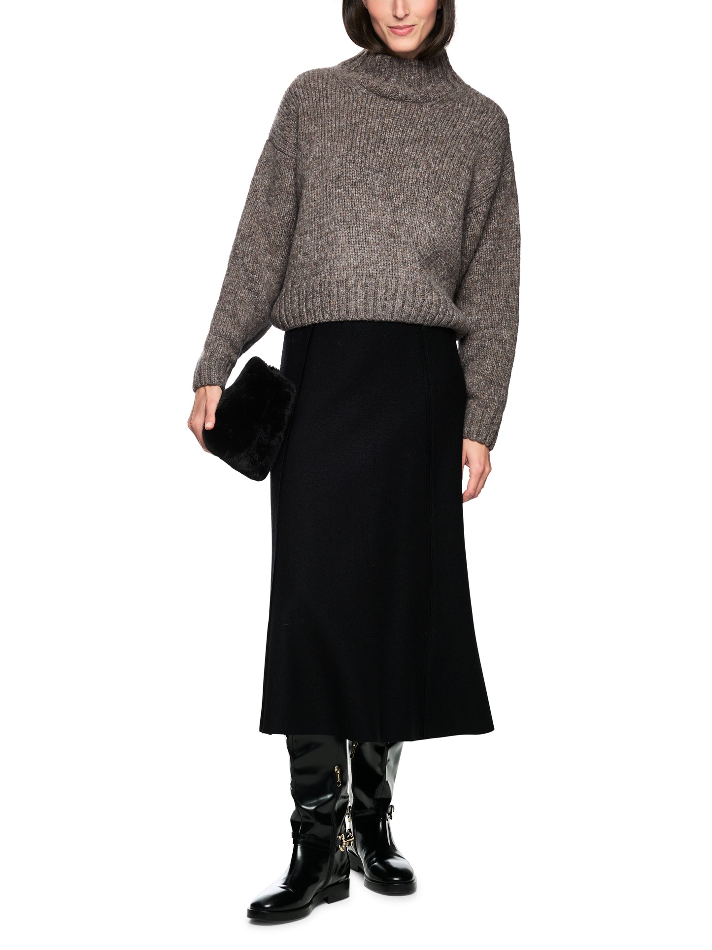 FUNNEL NECK SWEATER CHARCOAL