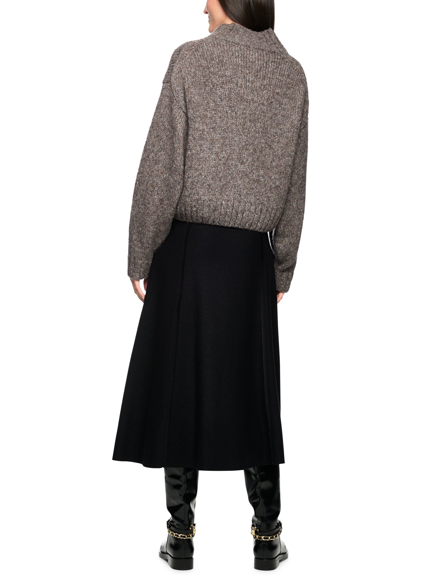 FUNNEL NECK SWEATER CHARCOAL