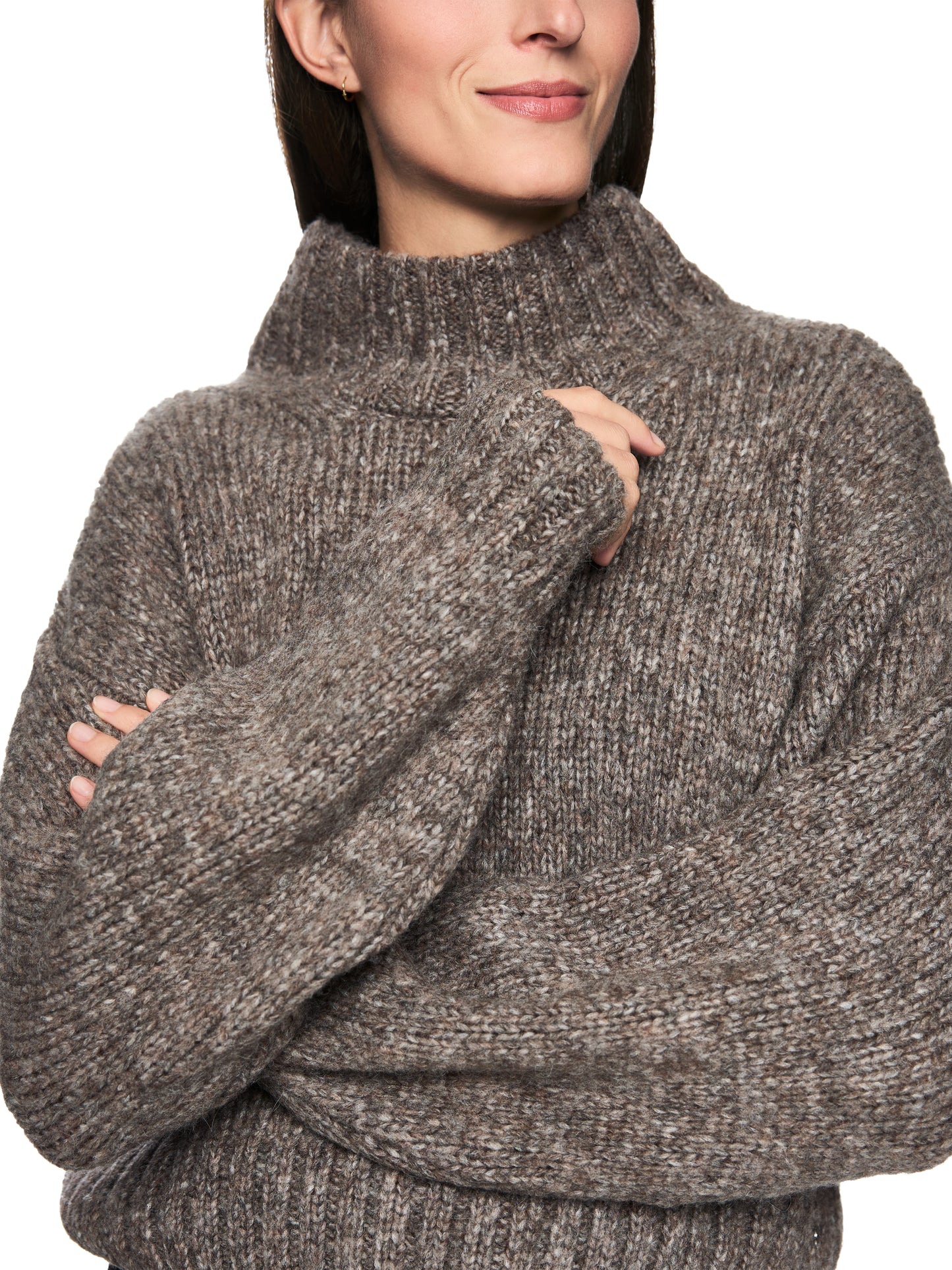 FUNNEL NECK SWEATER CHARCOAL