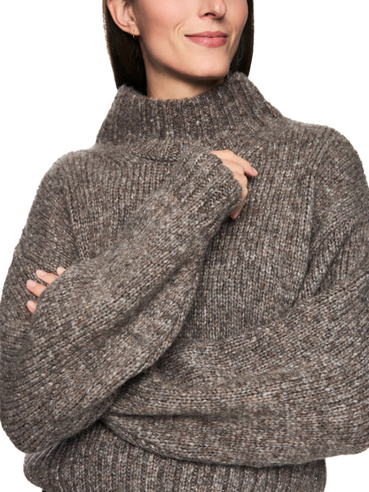 FUNNEL NECK SWEATER CHARCOAL