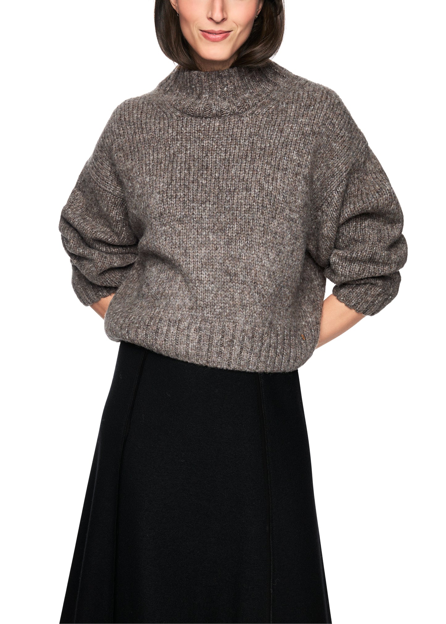 FUNNEL NECK SWEATER CHARCOAL